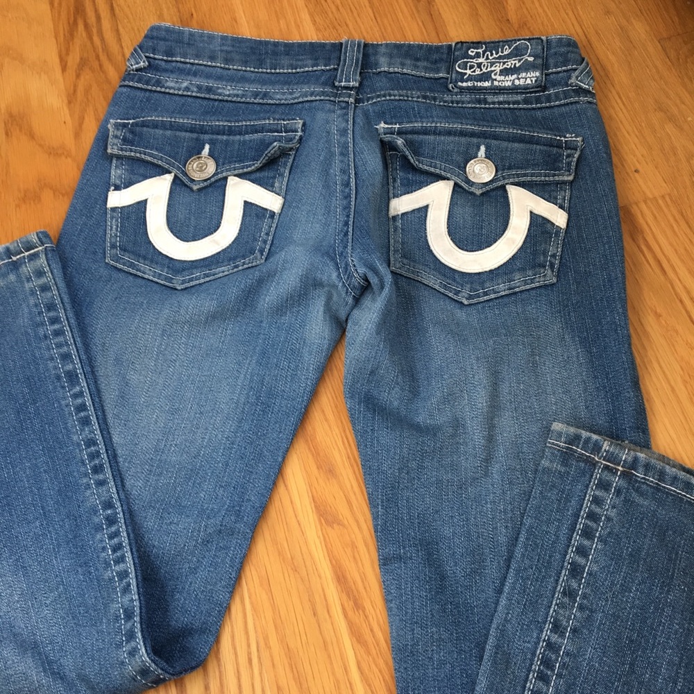 True religion rare leather on  pockets